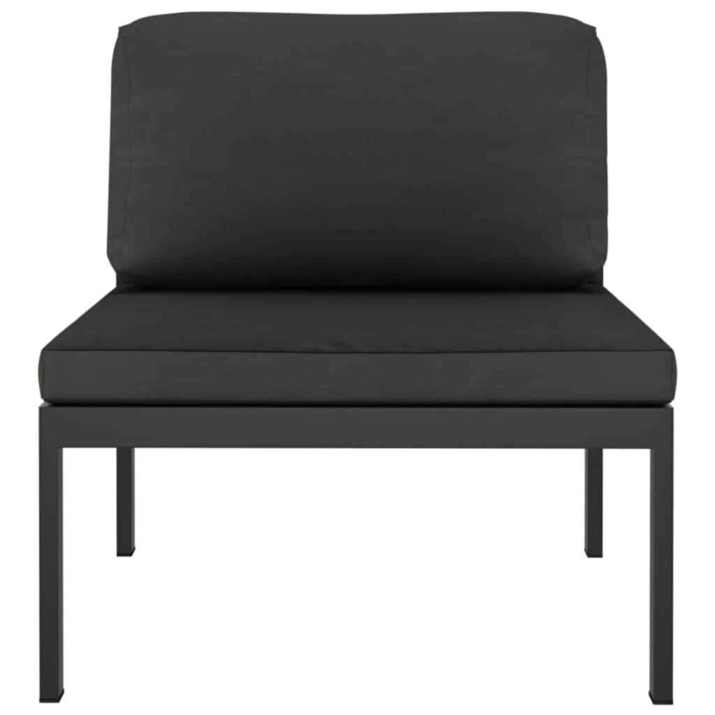 Trädgårdssoffa 4-Sits Med Dynor Aluminium Antracit