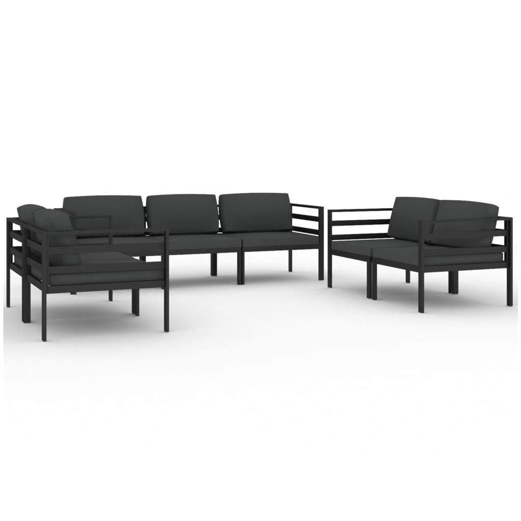 Loungegrupp För Trädgården 7 Delar Med Dynor Aluminium Antracit