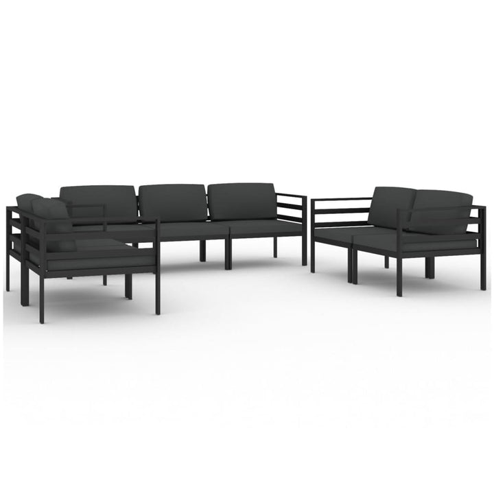 Loungegrupp För Trädgården 7 Delar Med Dynor Aluminium Antracit