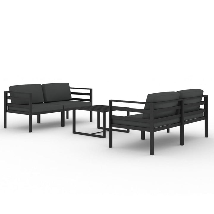 Loungegrupp För Trädgården 5Delar Med Dynor Aluminium Antracit