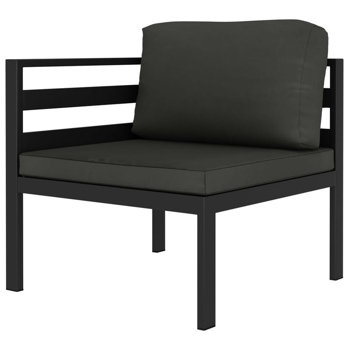 Loungegrupp För Trädgården 8 Delar Med Dynor Aluminium Antracit