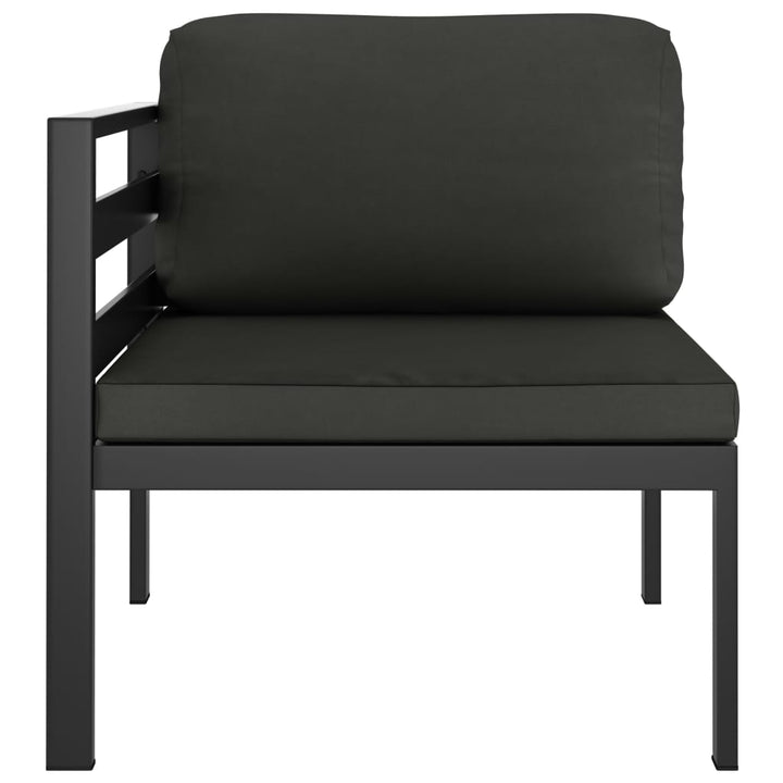 Loungegrupp För Trädgården 8 Delar Med Dynor Aluminium Antracit