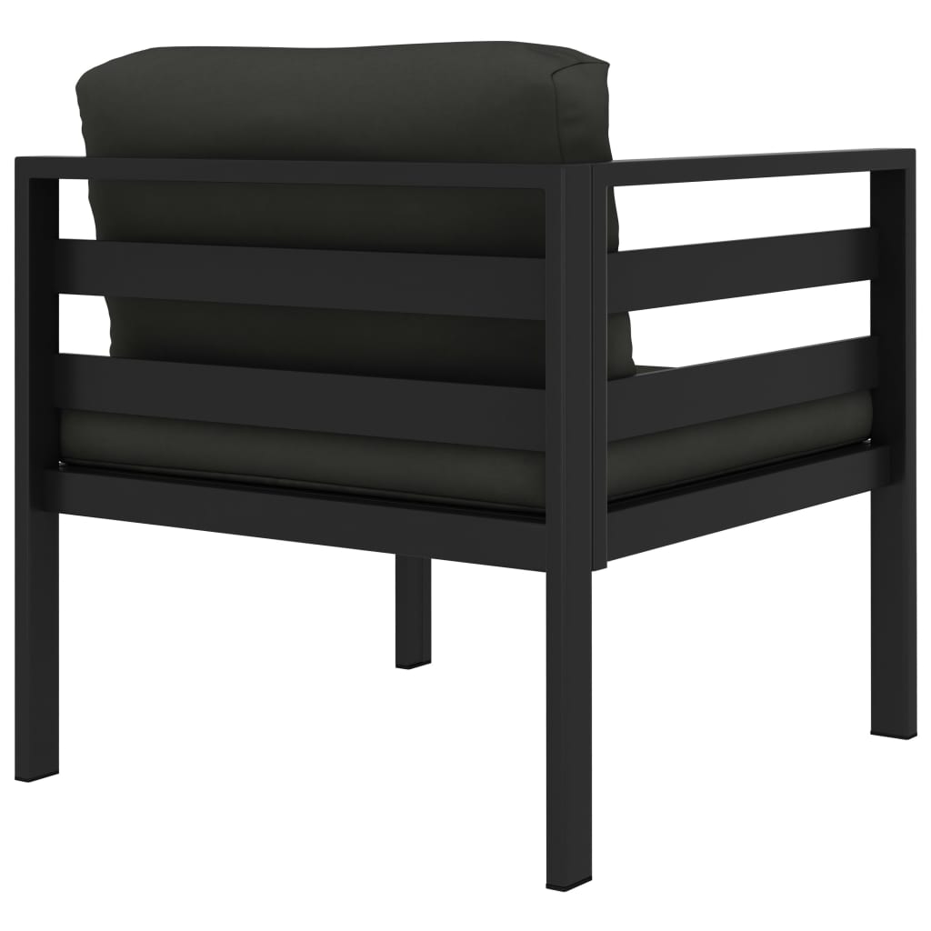 Loungegrupp För Trädgården 8 Delar Med Dynor Aluminium Antracit