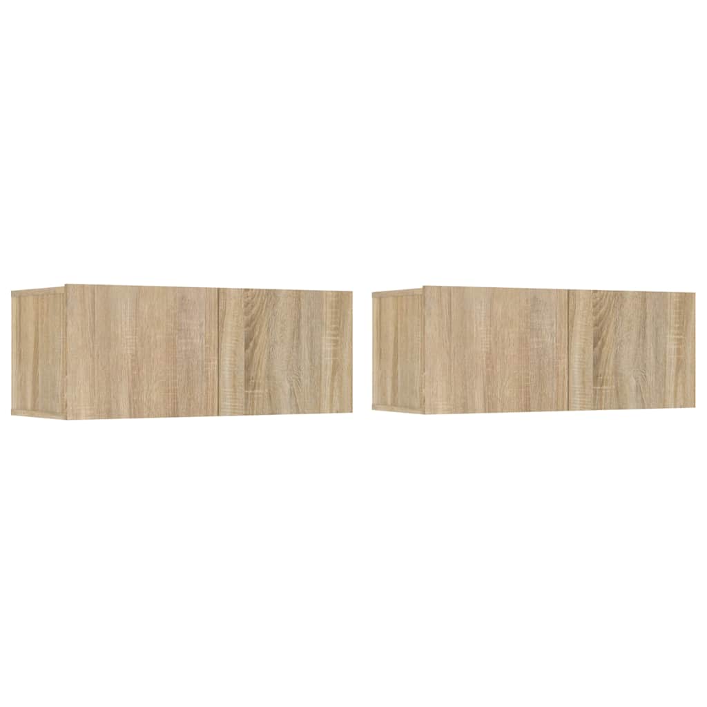 Tv-Bänkar 2 St Sonoma-Ek 80X30X30 Cm Konstruerat Trä