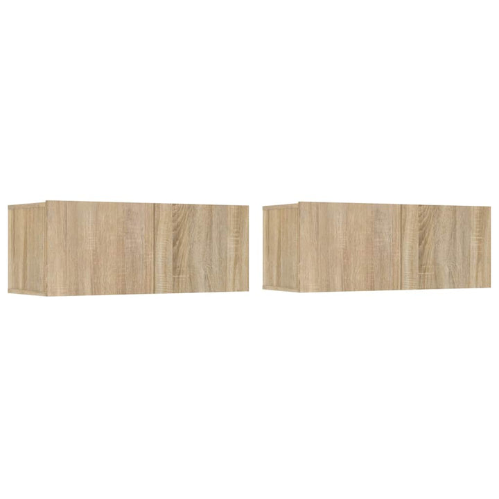 Tv-Bänkar 2 St Sonoma-Ek 80X30X30 Cm Konstruerat Trä
