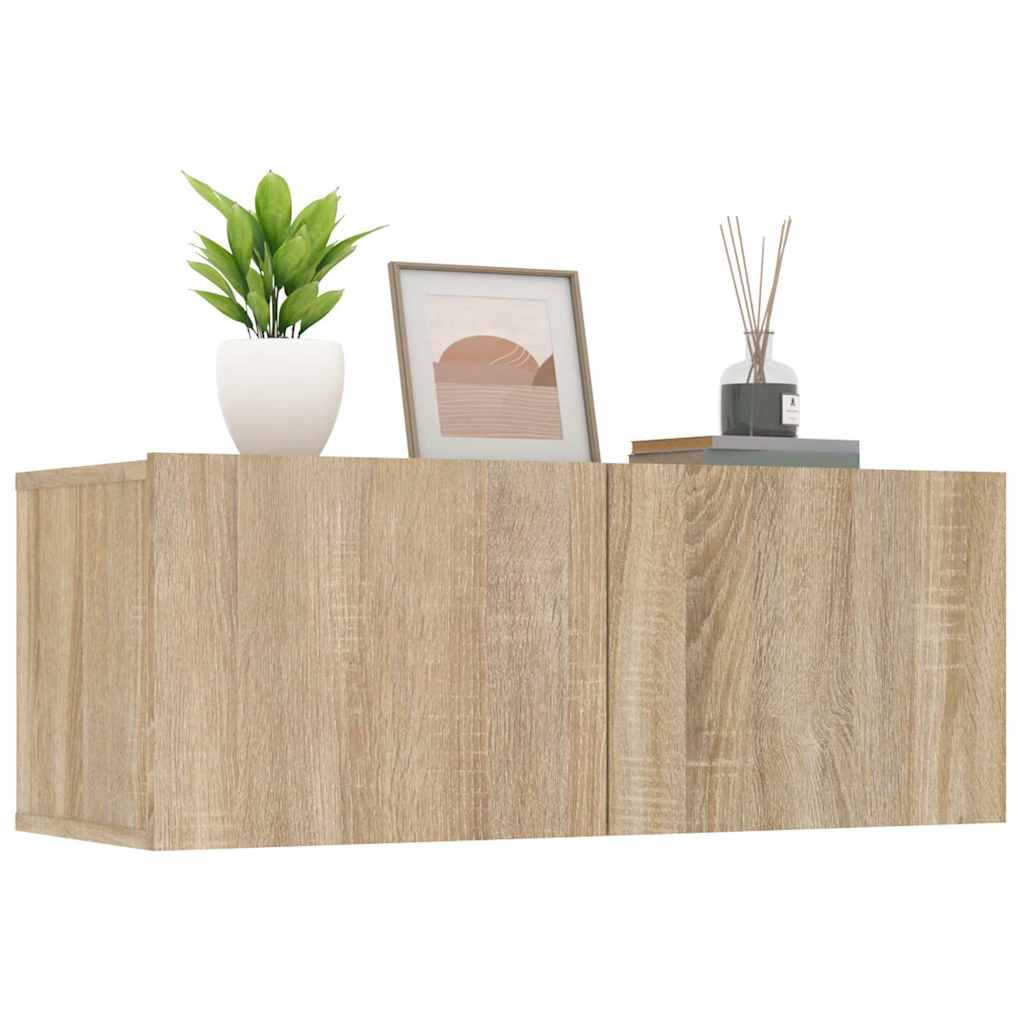 Tv-Bänkar 2 St Sonoma-Ek 80X30X30 Cm Konstruerat Trä