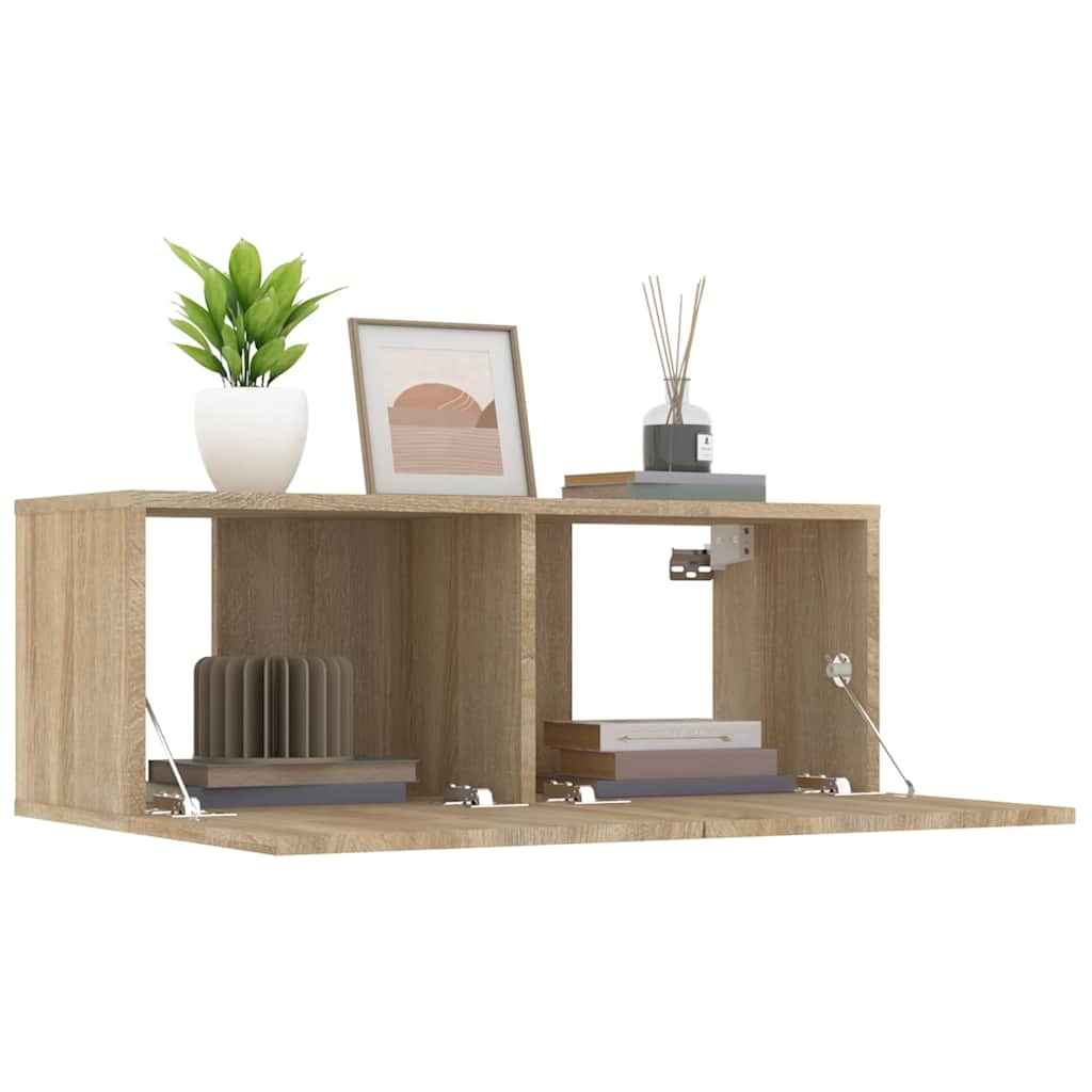 Tv-Bänkar 2 St Sonoma-Ek 80X30X30 Cm Konstruerat Trä