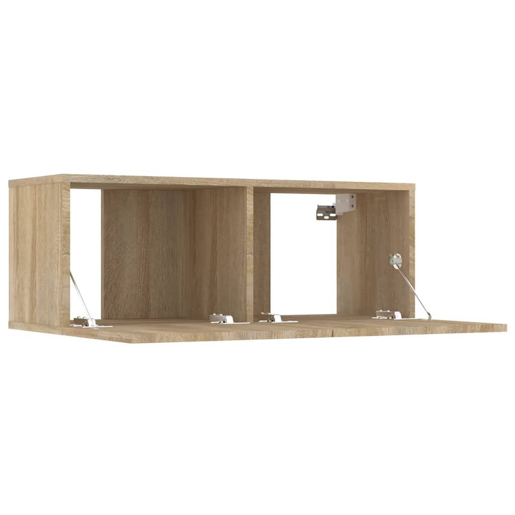 Tv-Bänkar 2 St Sonoma-Ek 80X30X30 Cm Konstruerat Trä