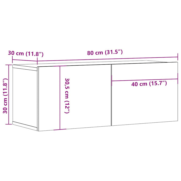 Tv-Bänkar 2 St Sonoma-Ek 80X30X30 Cm Konstruerat Trä