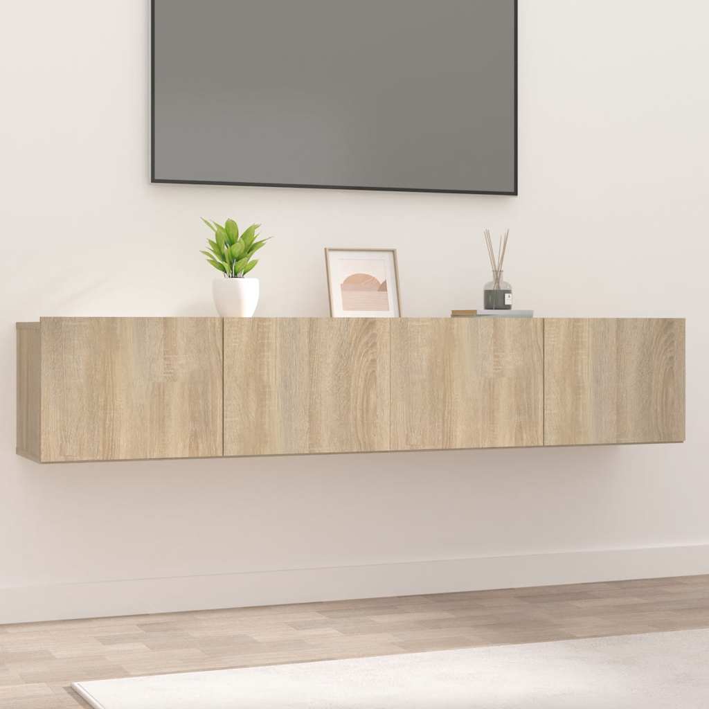 Tv-Bänkar 2 St Sonoma-Ek 80X30X30 Cm Konstruerat Trä