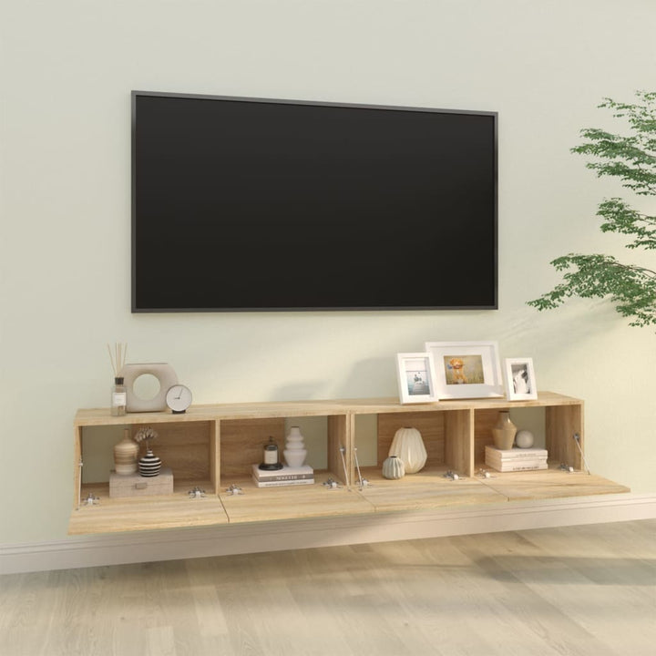 Väggmonterade Tv-Bänkar 2 St 100X30X30 Cm Konstruerat Trä
