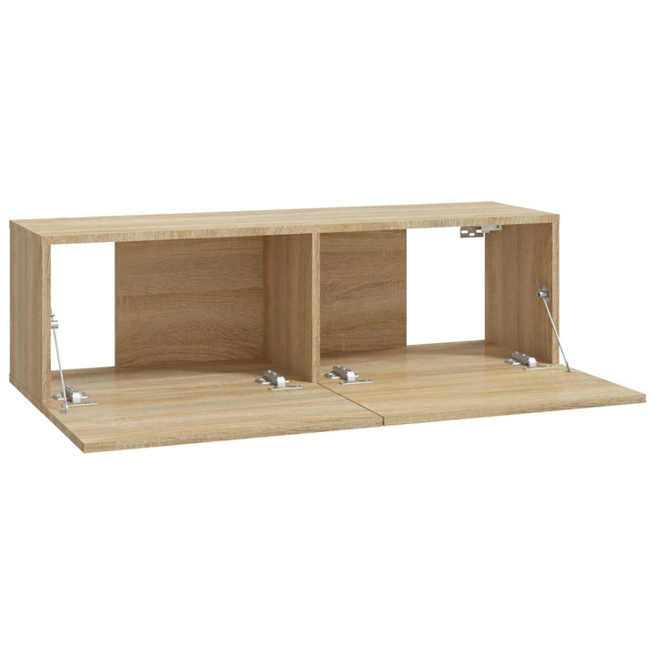 Väggmonterade Tv-Bänkar 2 St 100X30X30 Cm Konstruerat Trä