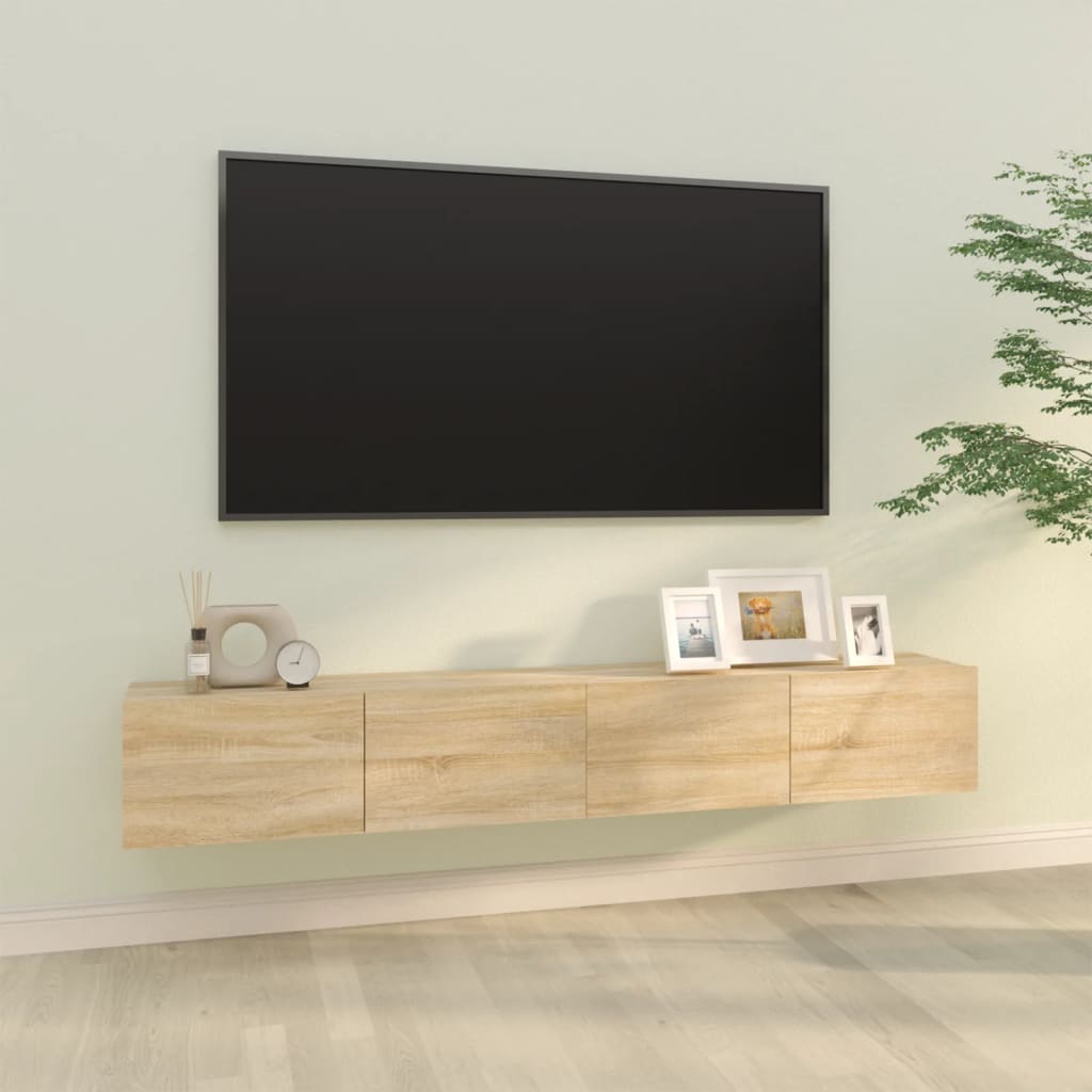 Väggmonterade Tv-Bänkar 2 St 100X30X30 Cm Konstruerat Trä