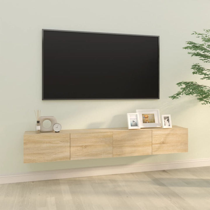 Väggmonterade Tv-Bänkar 2 St 100X30X30 Cm Konstruerat Trä
