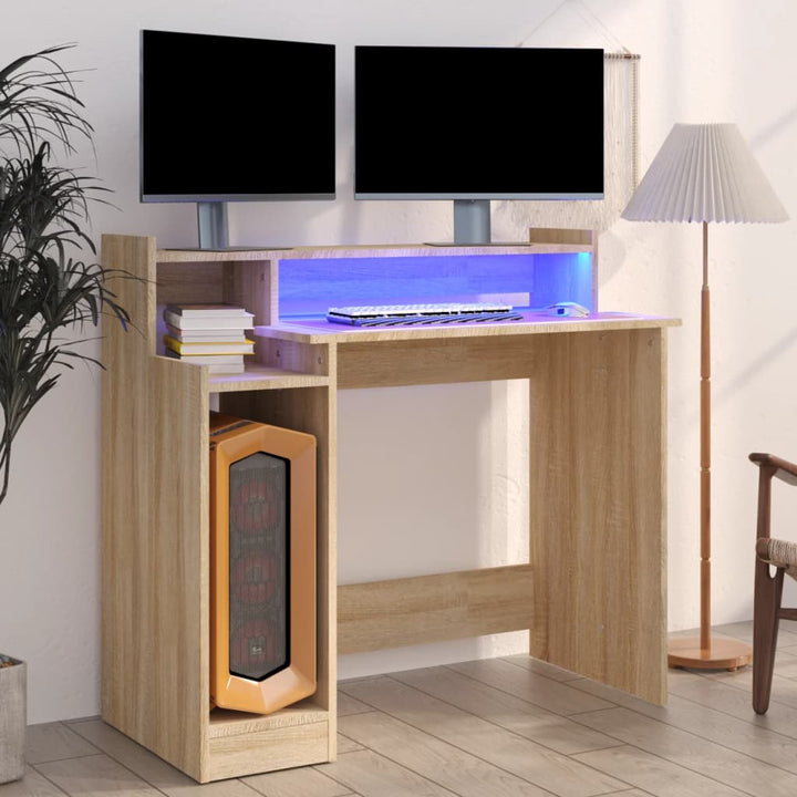 Skrivbord Med Led 97X45X90 Cm Konstruerat Trä