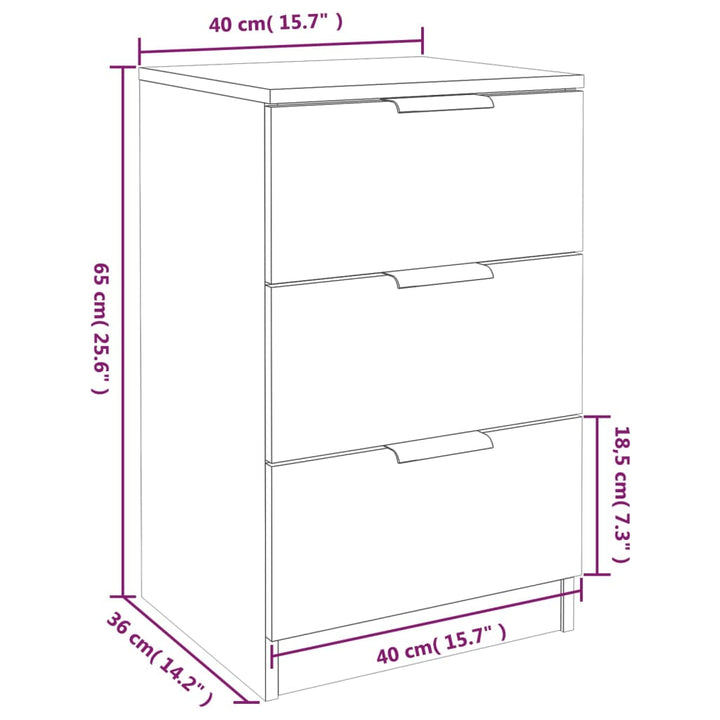 Sängbord 2 St 40X36X65 Cm