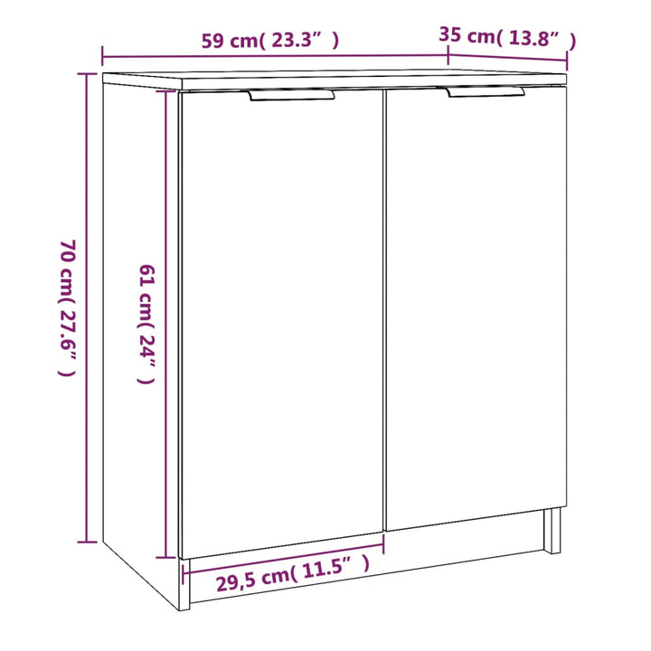 Skoskåp 59X35X70 Cm Konstruerat Trä