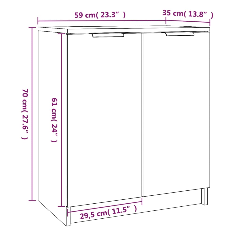 Skoskåp 59X35X70 Cm Konstruerat Trä