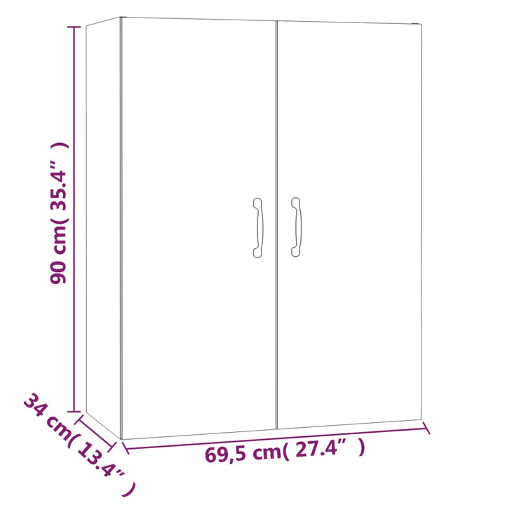 Väggskåp Sonoma-Ek 69,5X34X90 Cm Konstruerat Trä