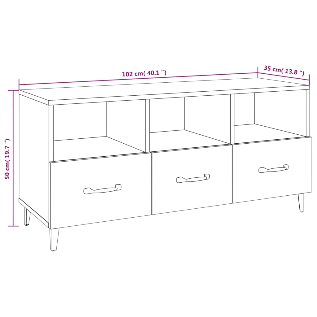 Tv-Bänk 102X35X50 Cm Konstruerat Trä