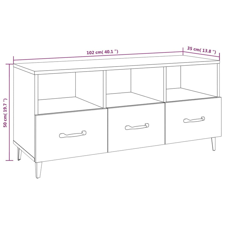 Tv-Bänk 102X35X50 Cm Konstruerat Trä