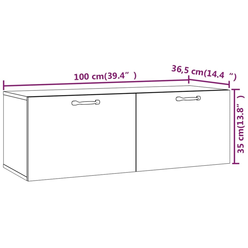 Väggskåp 100X36,5X35 Cm Konstruerat Trä