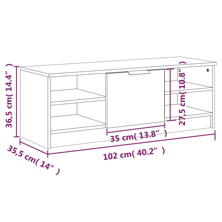 Tv-Bänk 102X35,5X36,5 Cm Konstruerat Trä