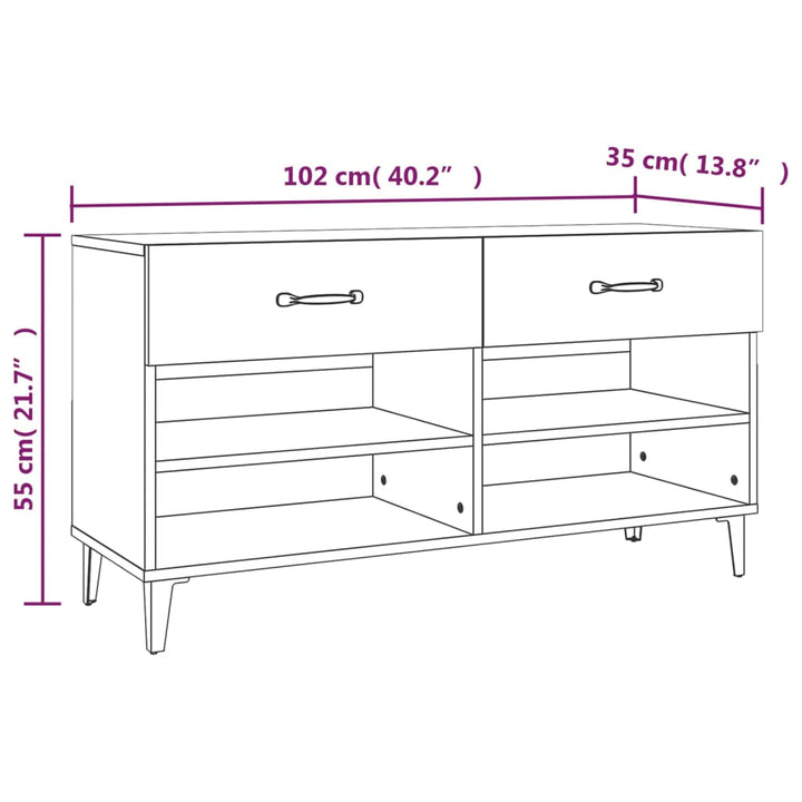 Skoställ 102X35X55 Cm Konstruerat Trä