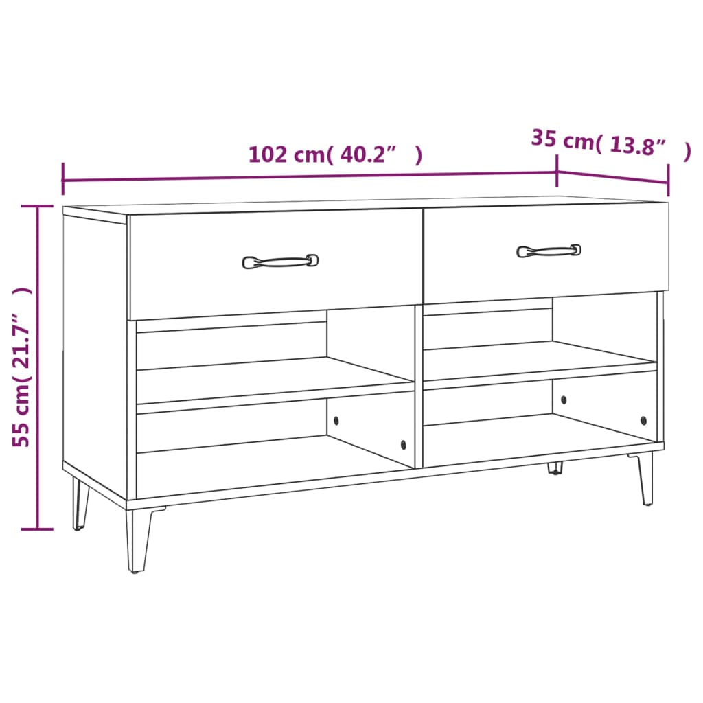 Skoställ 102X35X55 Cm Konstruerat Trä