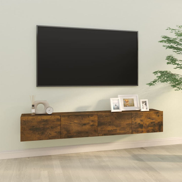 Väggmonterade Tv-Bänkar 2 St 100X30X30 Cm Konstruerat Trä