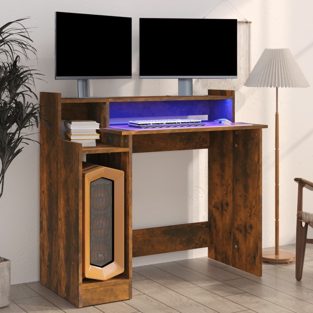 Skrivbord Med Led 97X45X90 Cm Konstruerat Trä