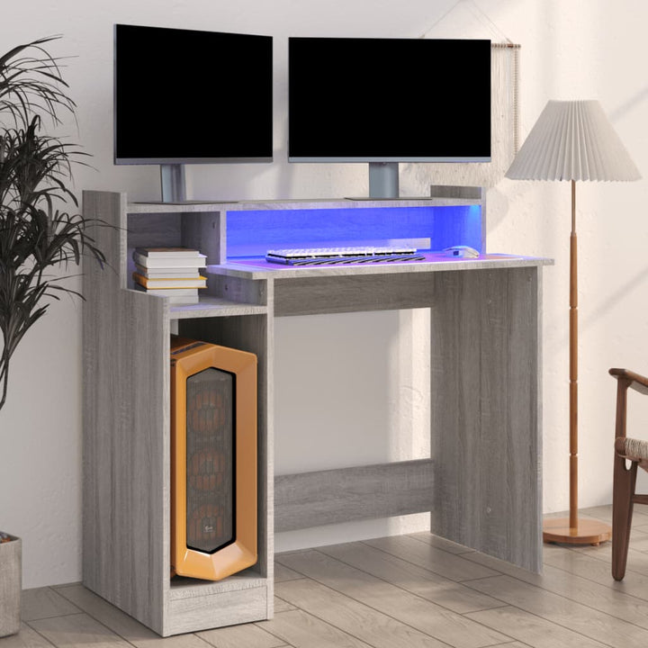 Skrivbord Med Led 97X45X90 Cm Konstruerat Trä