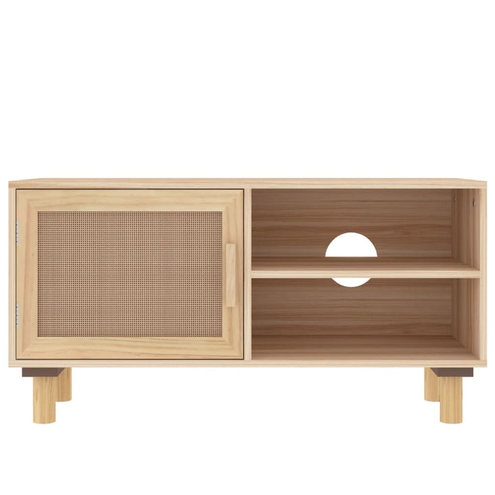 Tv-Bänk 80X30X40 Cm Massiv Furu Och Naturlig Rotting