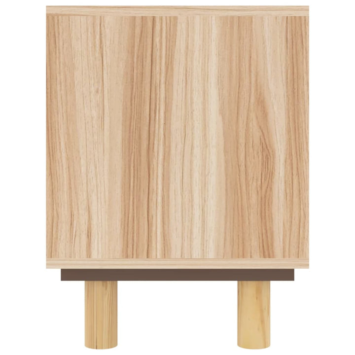 Tv-Bänk 80X30X40 Cm Massiv Furu Och Naturlig Rotting