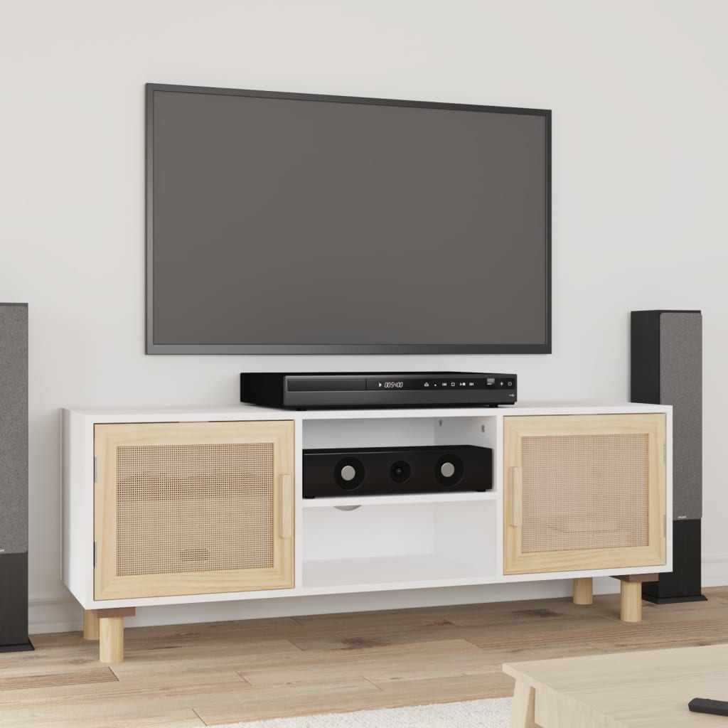 Tv-Bänk 105X30X40 Cm Massiv Furu &amp; Naturlig Rotting