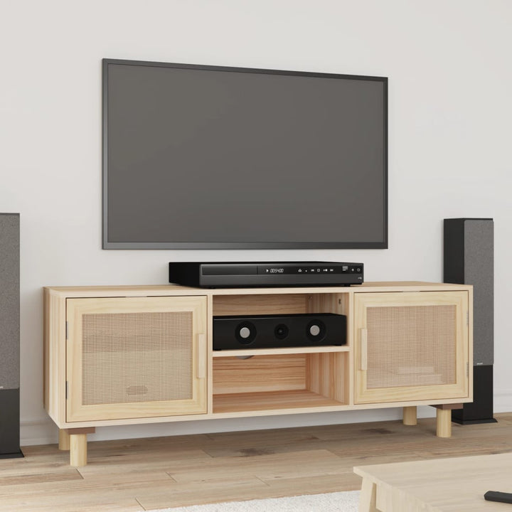 Tv-Bänk 105X30X40 Cm Massiv Furu &amp; Naturlig Rotting