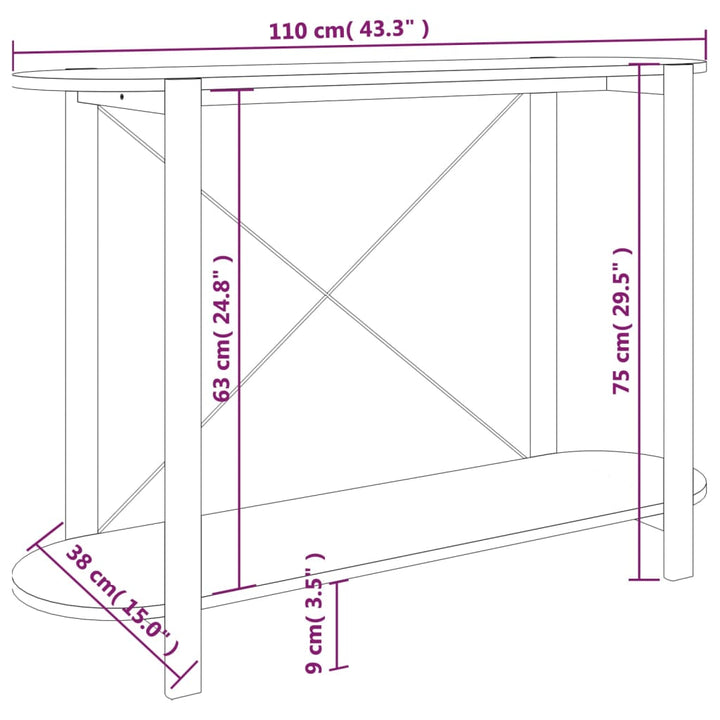 Konsolbord 110X38X75 Cm Konstruerat Trä