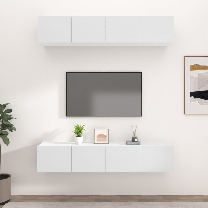 Tv-Skåp 4 Delar 80X30X30 Cm Konstruerat Trä
