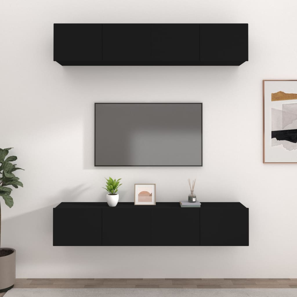 Tv-Skåp 4 Delar 80X30X30 Cm Konstruerat Trä