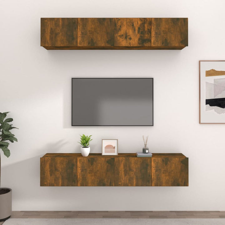 Tv-Skåp 4 Delar 80X30X30 Cm Konstruerat Trä