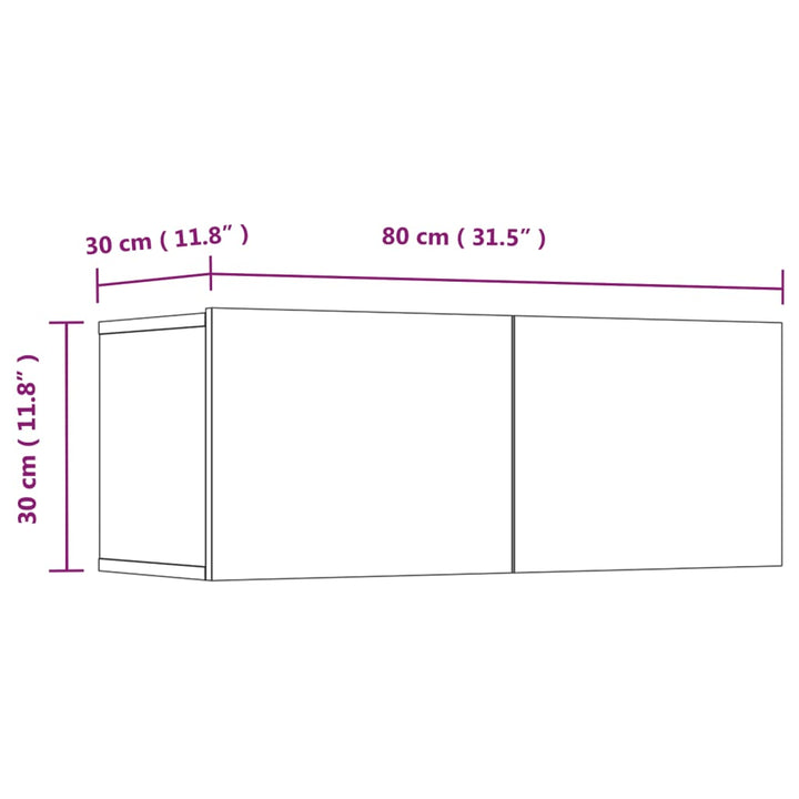 Tv-Skåp 4 Delar 80X30X30 Cm Konstruerat Trä