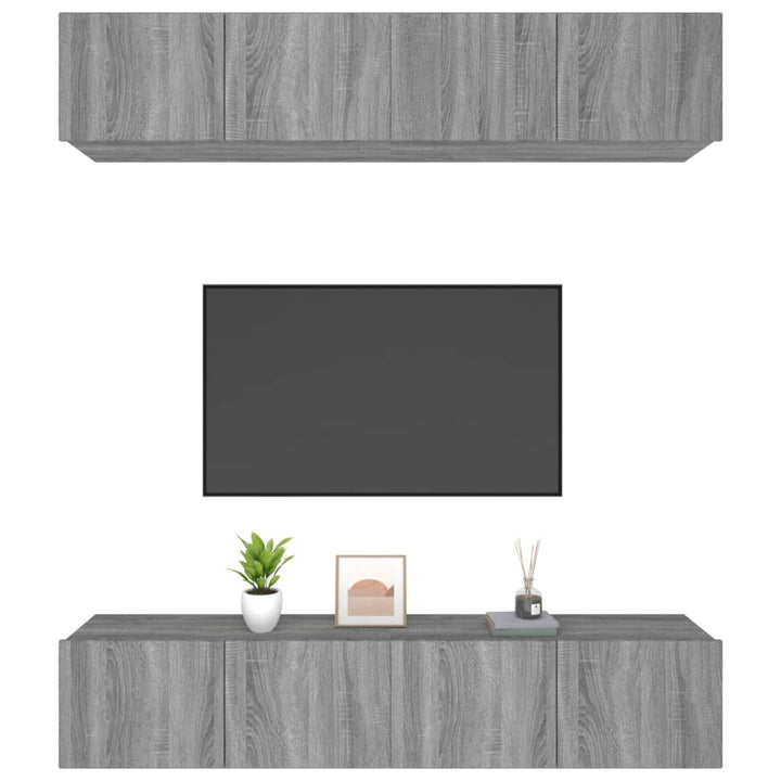 Tv-Skåp 4 Delar 80X30X30 Cm Konstruerat Trä