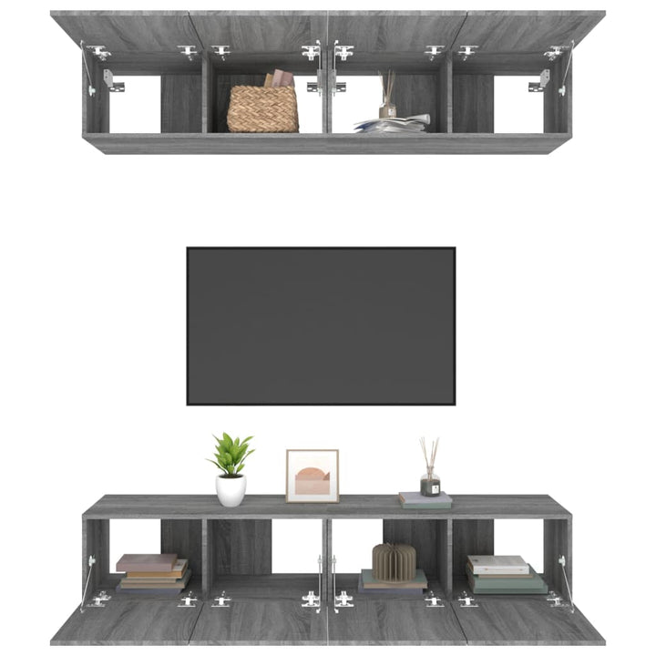 Tv-Skåp 4 Delar 80X30X30 Cm Konstruerat Trä