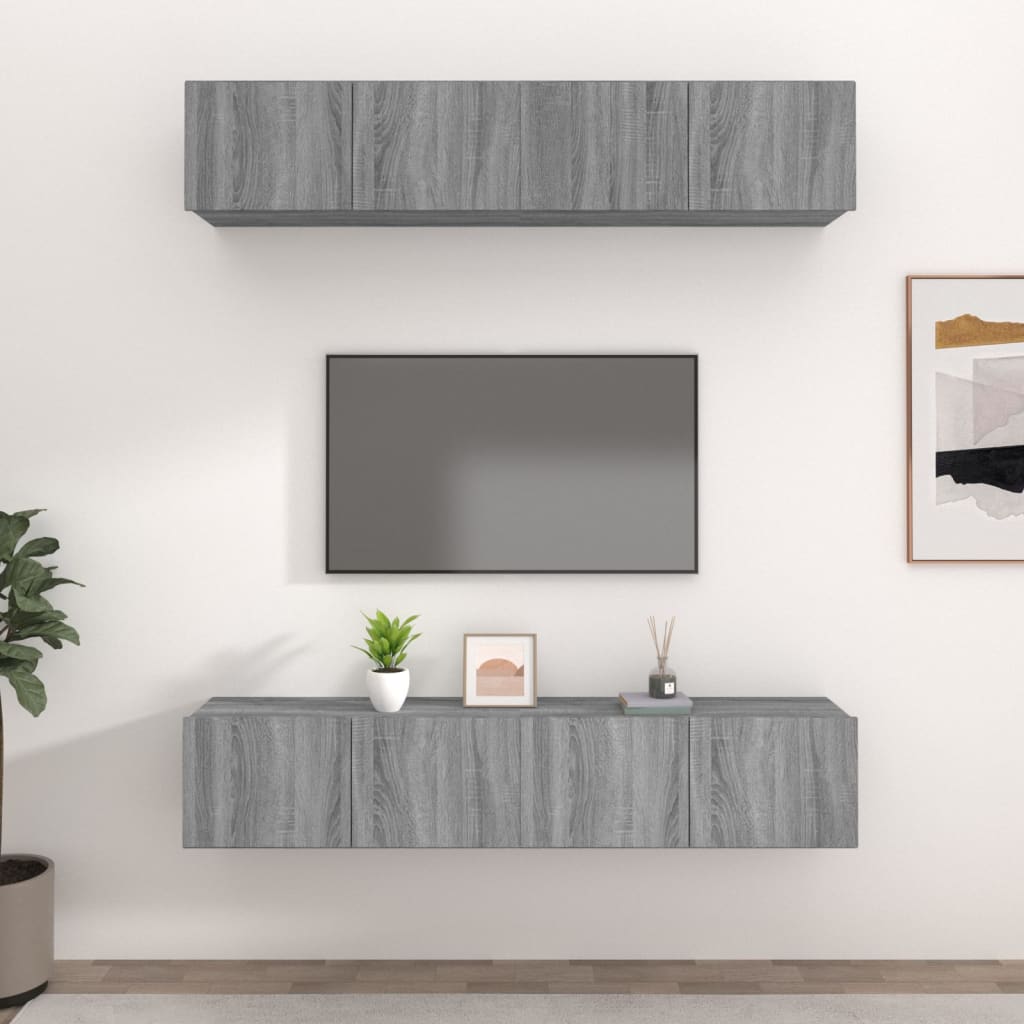 Tv-Skåp 4 Delar 80X30X30 Cm Konstruerat Trä