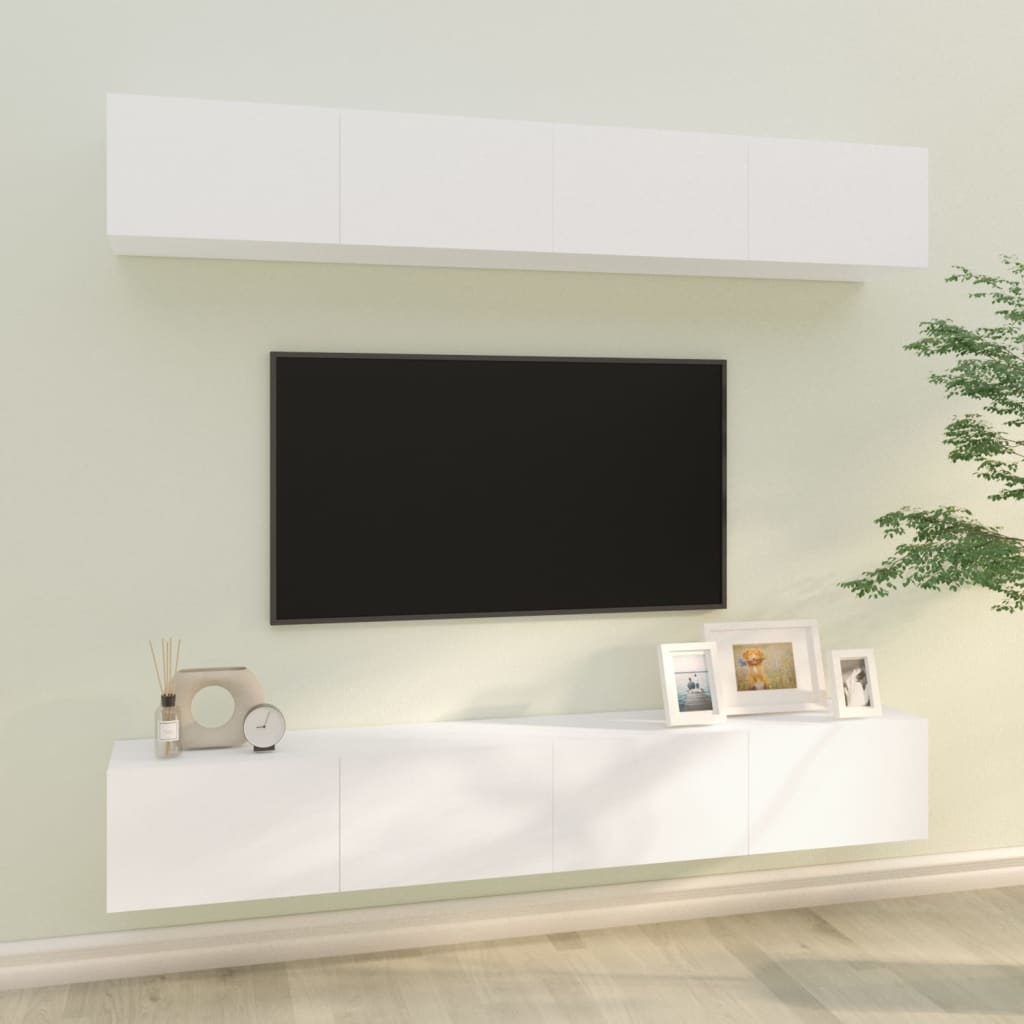 Tv-Skåp 4 Delar 80X30X30 Cm Konstruerat Trä