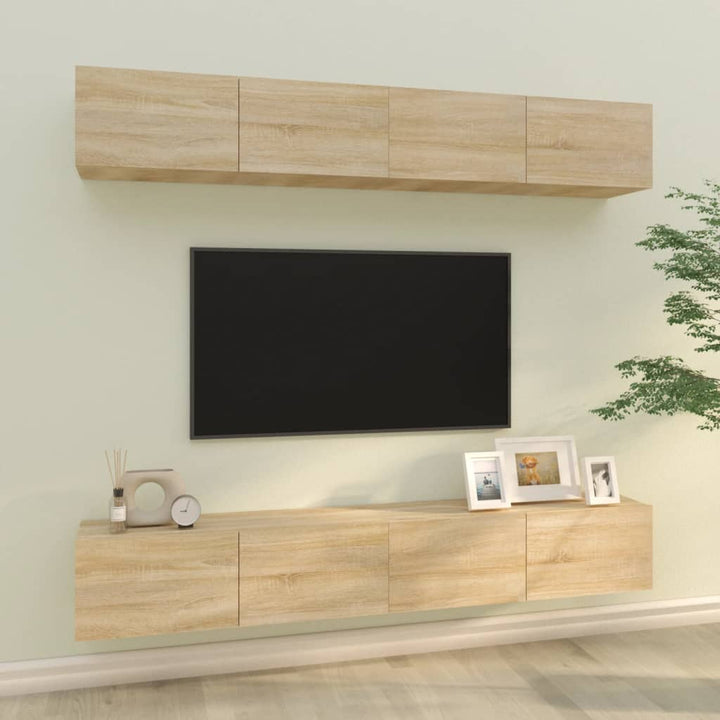 Tv-Skåp 4 Delar 80X30X30 Cm Konstruerat Trä