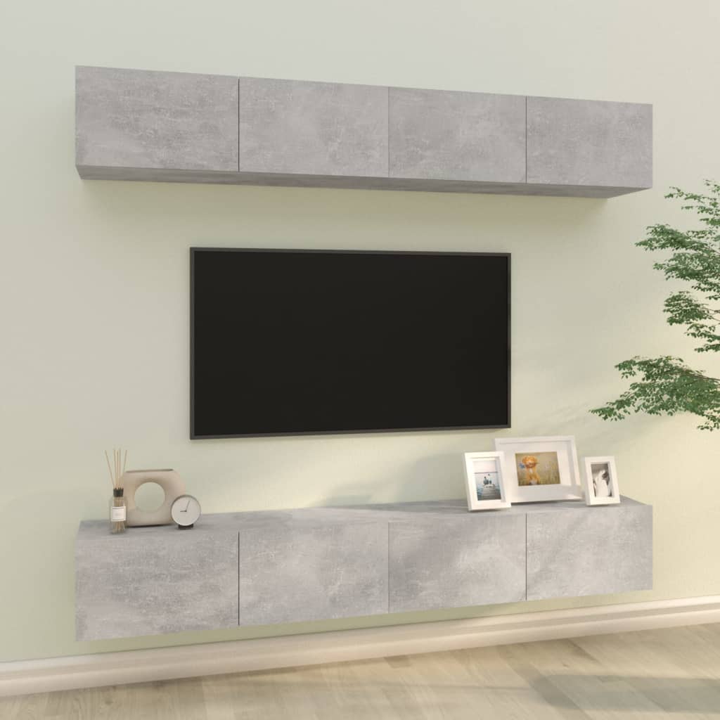 Tv-Skåp 4 Delar 80X30X30 Cm Konstruerat Trä