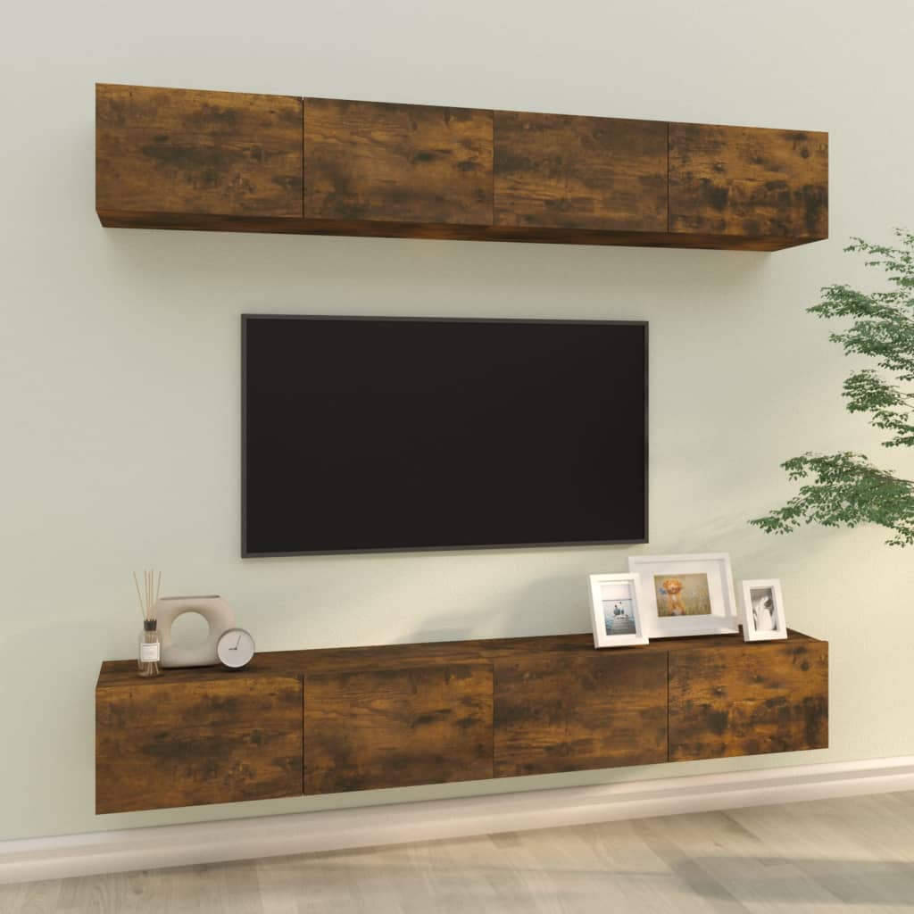 Tv-Skåp 4 Delar 80X30X30 Cm Konstruerat Trä