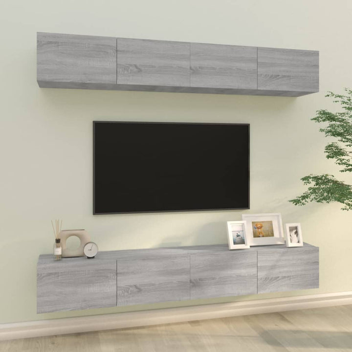 Tv-Skåp 4 Delar 80X30X30 Cm Konstruerat Trä