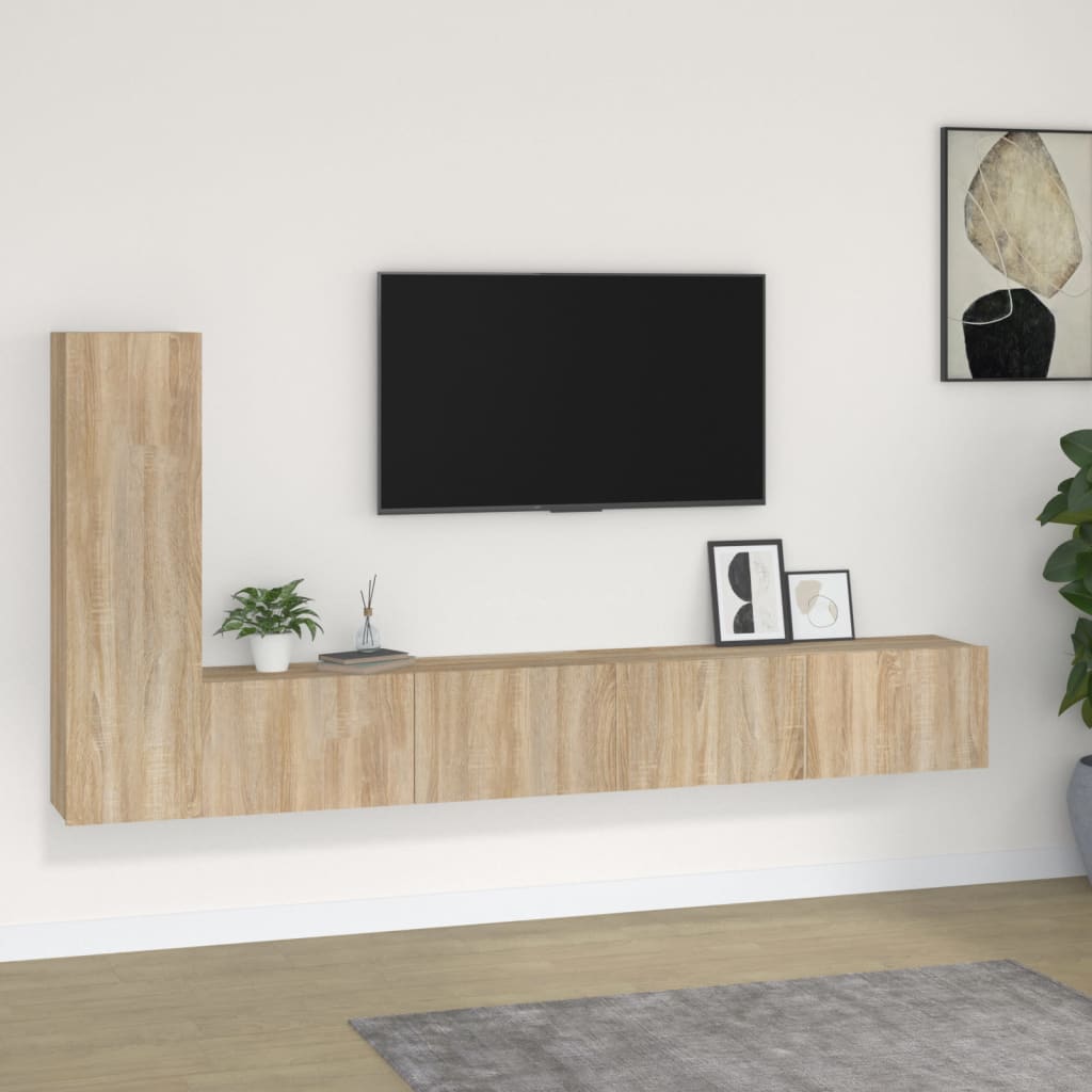 Tv-Skåp 3 Delar Konstruerat Trä
